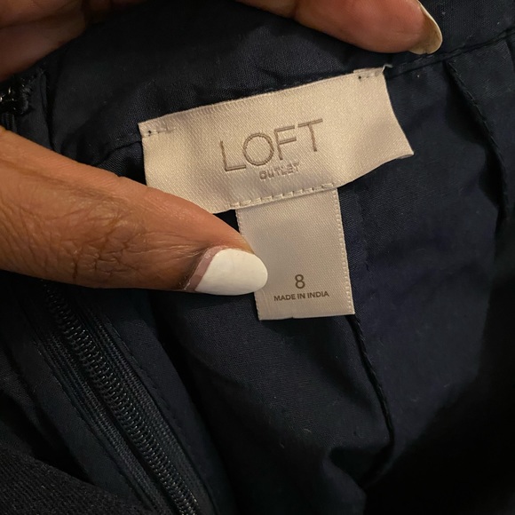 Loft lace navy blue knee length skirt - Picture 4 of 4